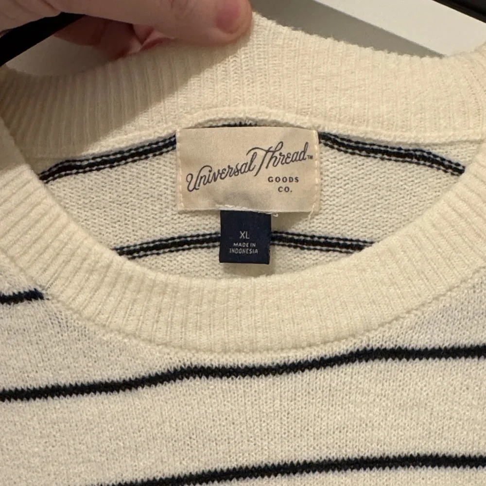 Universal Thread Cream and Black Striped Sweater - Picture 2 of 3